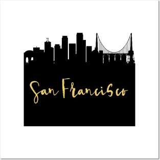 SAN FRANCISCO CALIFORNIA DESIGNER SILHOUETTE SKYLINE ART Posters and Art